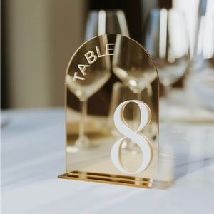 Wedding Table Numbers Gold Acrylic